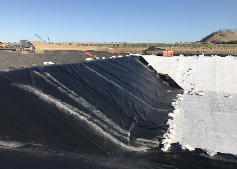 Turkey Nest for Water Storage - HDPE Liner Placement